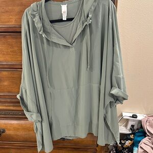 Elegant Sage Green Hooded Sweatshirt